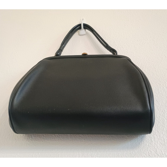 Vintage 1950s Theodor California Black Faux Leather Handle Handbag Purse - Picture 5 of 12